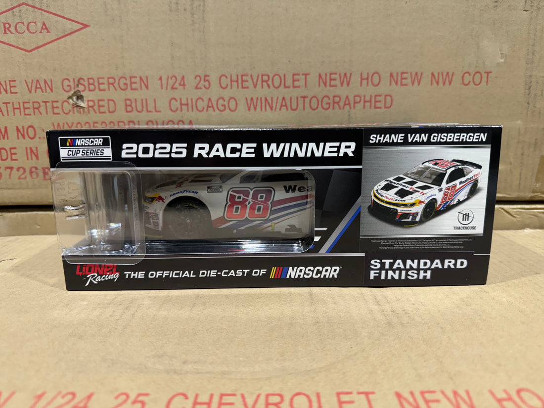 SHANE VAN GISBERGEN 2025 WEATHERTECH CHICAGO RACED WIN 1:24 SCALE AUTOGRAPHED ARC DIECAST