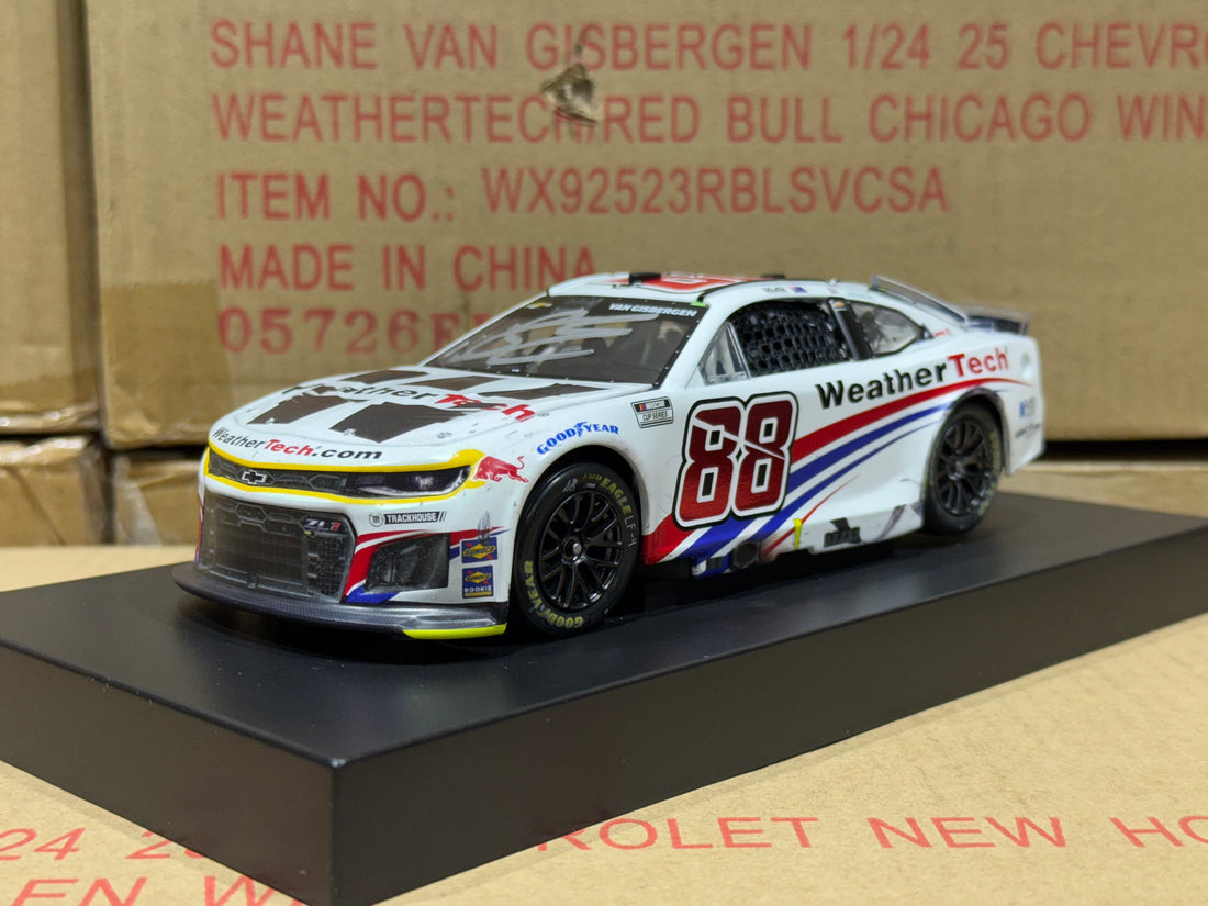 SHANE VAN GISBERGEN 2025 WEATHERTECH CHICAGO RACED WIN 1:24 SCALE AUTOGRAPHED ARC DIECAST