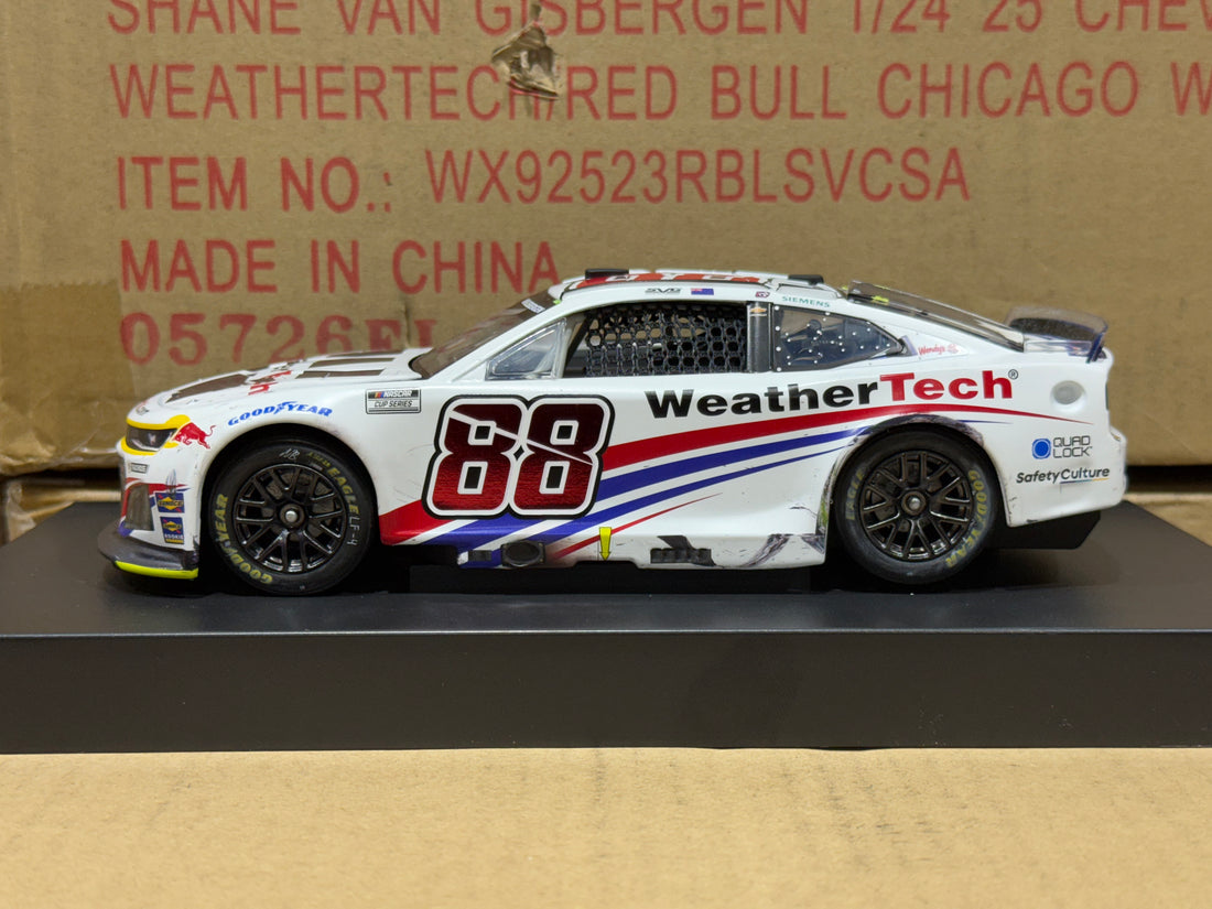 SHANE VAN GISBERGEN 2025 WEATHERTECH CHICAGO RACED WIN 1:24 SCALE AUTOGRAPHED ARC DIECAST