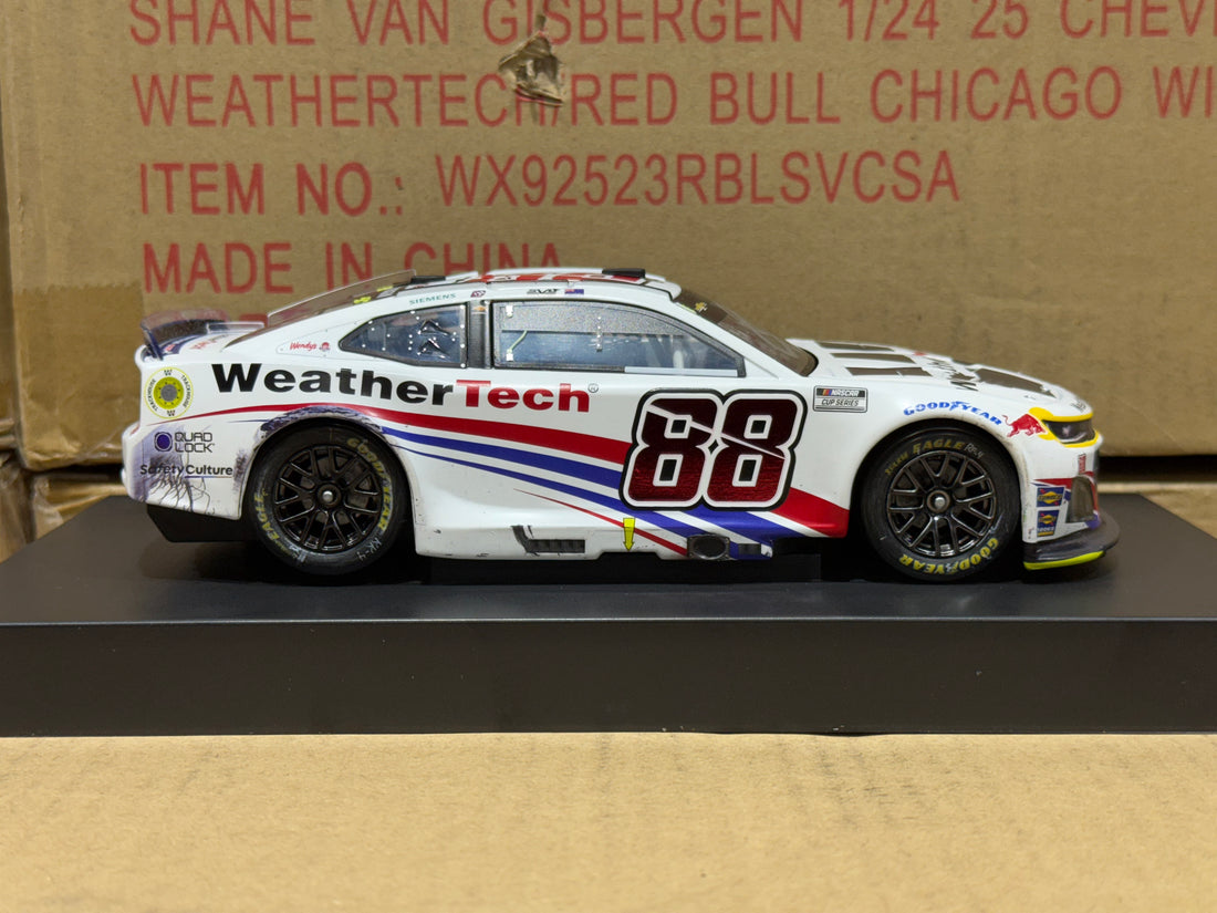 SHANE VAN GISBERGEN 2025 WEATHERTECH CHICAGO RACED WIN 1:24 SCALE AUTOGRAPHED ARC DIECAST