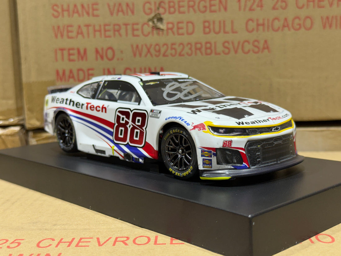 SHANE VAN GISBERGEN 2025 WEATHERTECH CHICAGO RACED WIN 1:24 SCALE AUTOGRAPHED ARC DIECAST