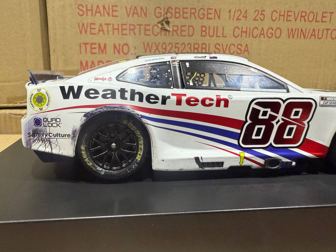 SHANE VAN GISBERGEN 2025 WEATHERTECH CHICAGO RACED WIN 1:24 SCALE AUTOGRAPHED ARC DIECAST