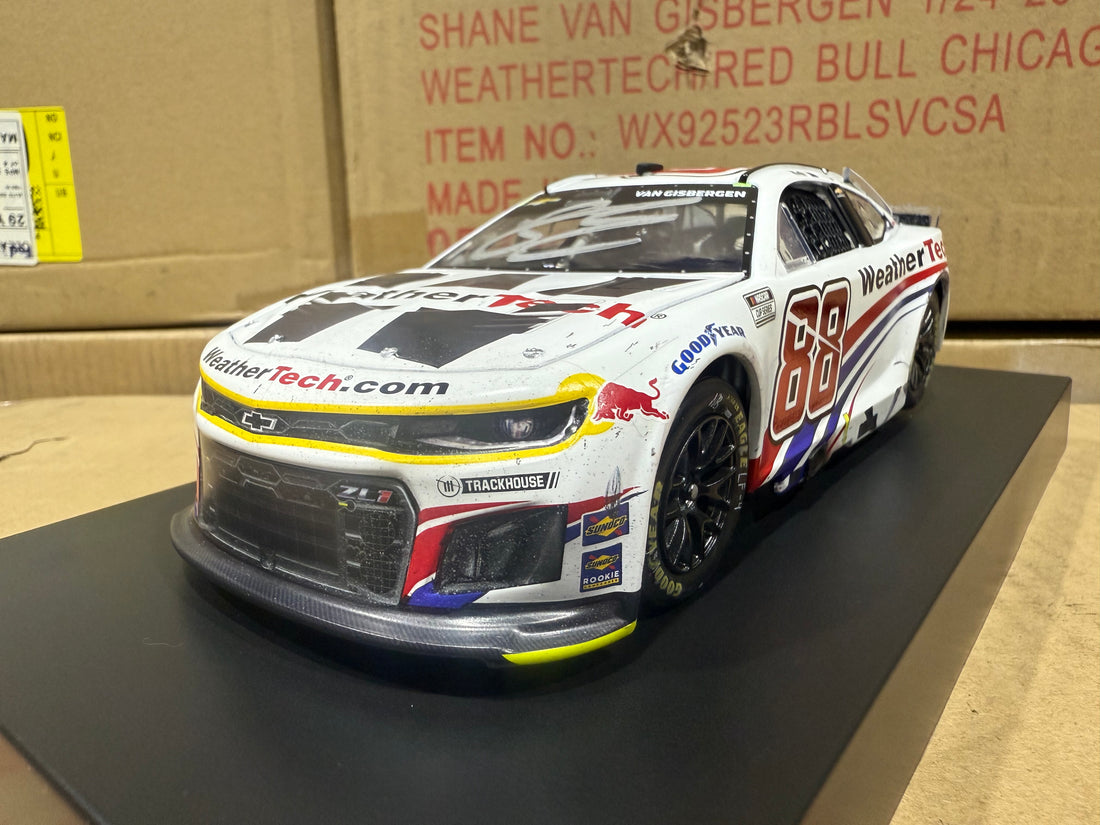 SHANE VAN GISBERGEN 2025 WEATHERTECH CHICAGO RACED WIN 1:24 SCALE AUTOGRAPHED ARC DIECAST