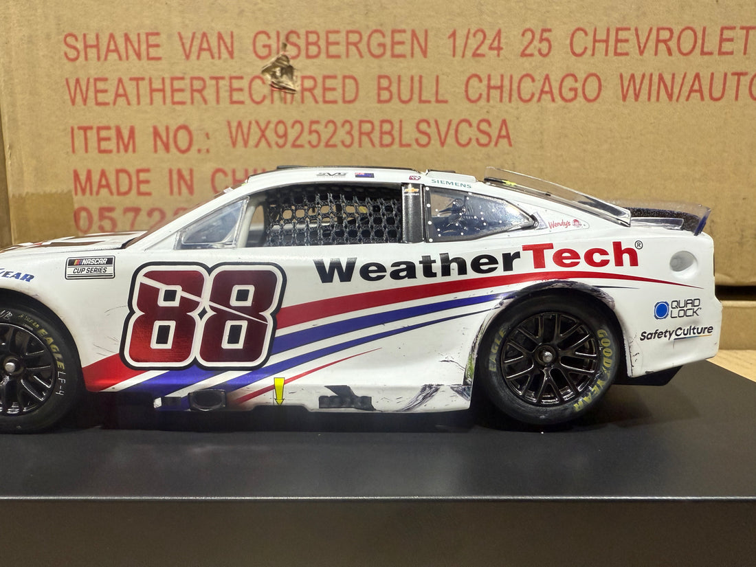 SHANE VAN GISBERGEN 2025 WEATHERTECH CHICAGO RACED WIN 1:24 SCALE AUTOGRAPHED ARC DIECAST