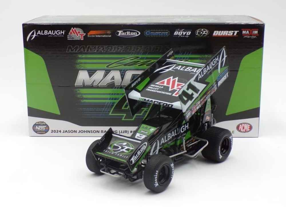 Carson Macedo - 2024 Jason Johnson Racing (JJR) #41 Sprint Car - 1:18 Scale Diecast Model - ACME