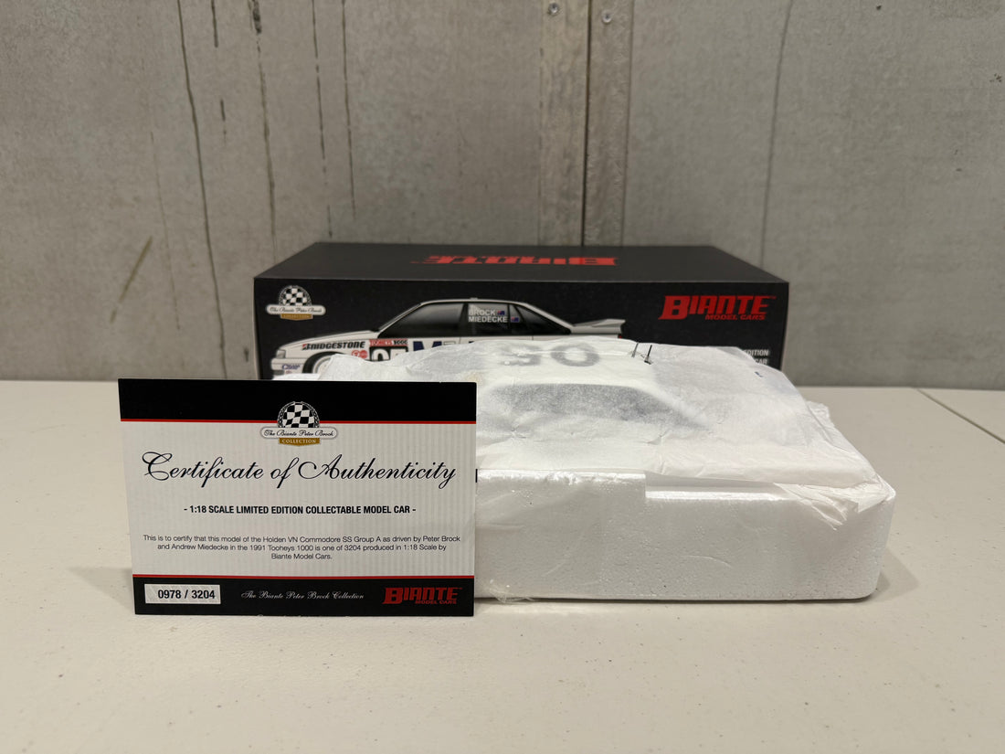 1991 PETER BROCK/ANDREW MIEDECKE - BATHURST 1000 - HOLDEN VN COMMODORE - 1:18 SCALE DIECAST MODEL - BIANTE