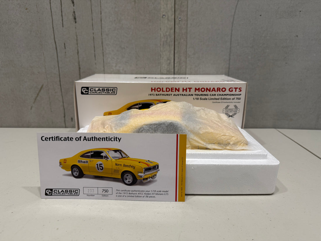 NORM BEECHEY - HOLDEN HT MONARO GTS - 1972 BATHURST AUSTRALIAN TOURING CAR CHAMPIONSHIP - 1:18 SCALE DIECAST MODEL