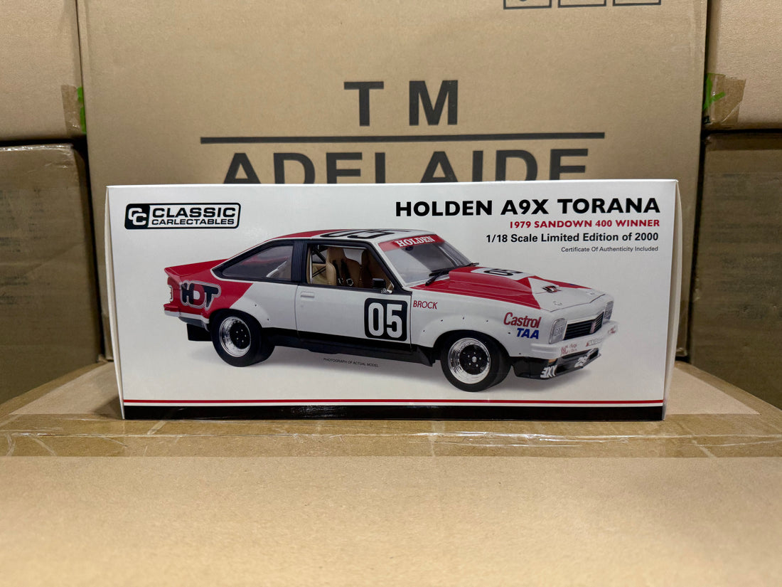 PETER BROCK - 1979 SANDOWN 400 WINNER - HOLDEN LX TORANA A9X - 1:18 SCALE DIECADT MODEL