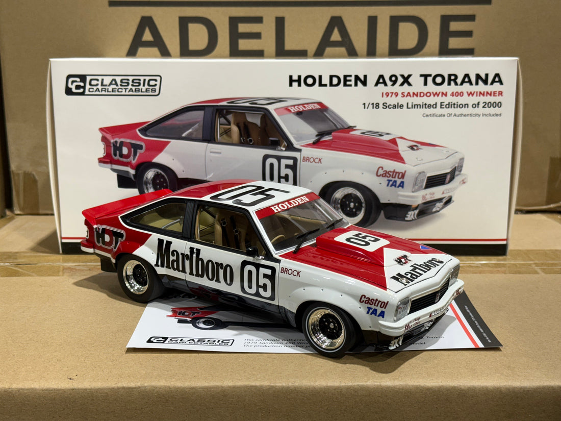 PETER BROCK - 1979 SANDOWN 400 WINNER - HOLDEN LX TORANA A9X - 1:18 SCALE DIECADT MODEL
