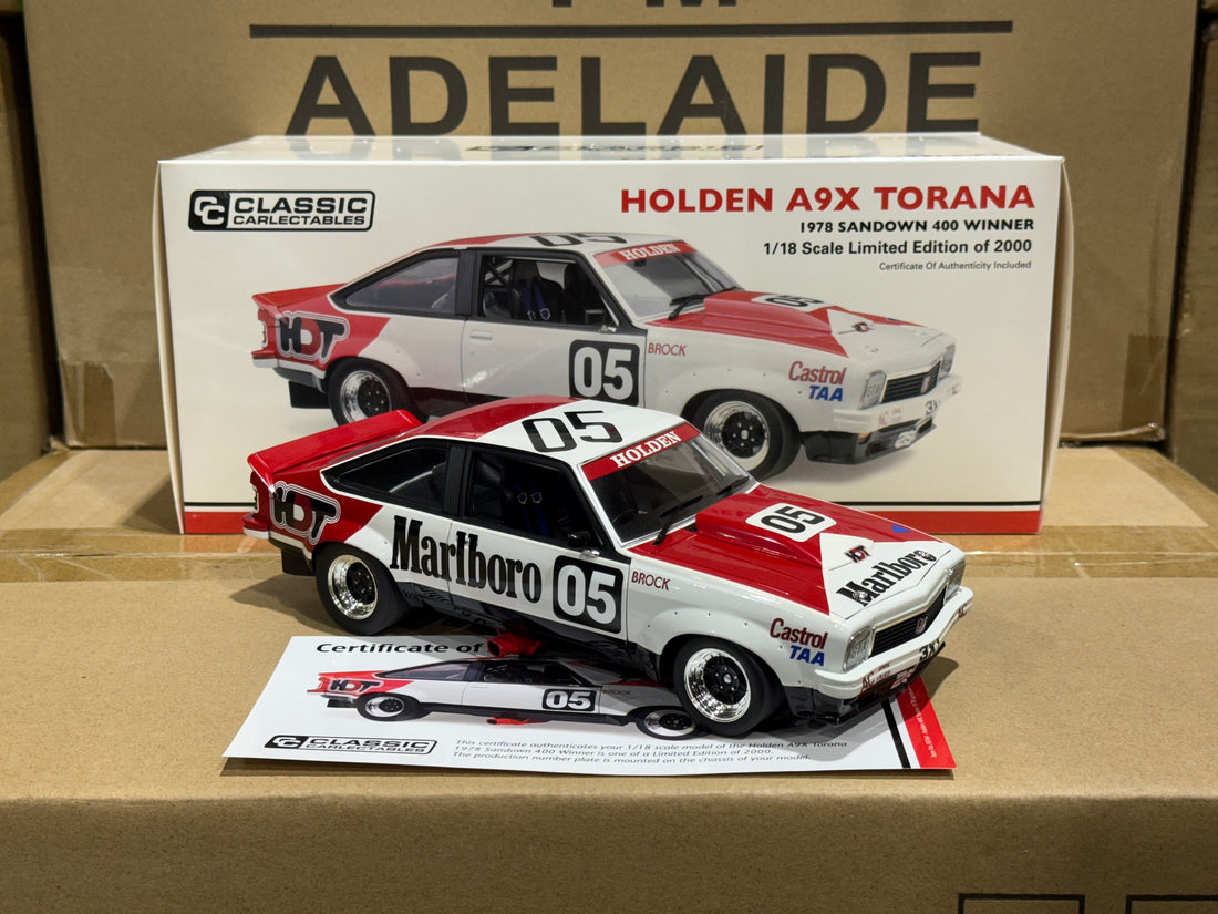 PETER BROCK - 1978 SANDOWN 400 WINNER - HOLDEN LX TORANA A9X - 1:18 SCALE DIECAST MODEL