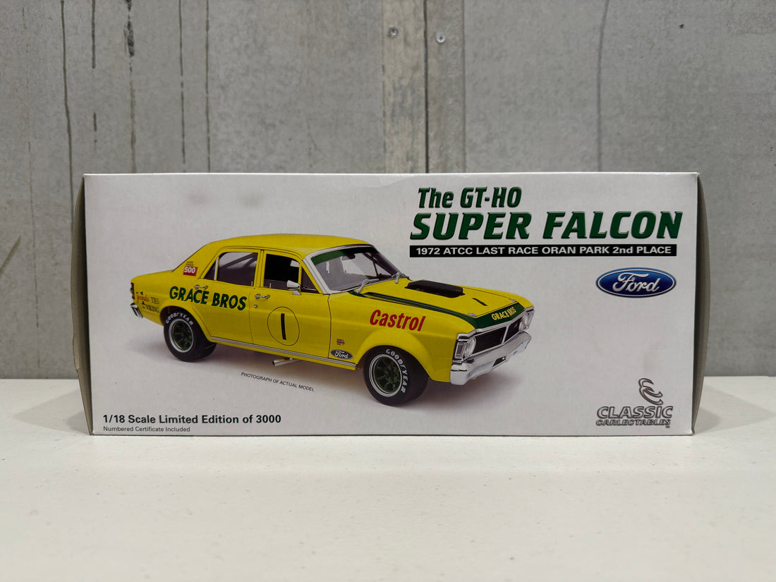 1972 GEOGHEGAN - GRACE BROS ORAN PARK - FORD XY GT-HO SUPER FALCON - 1:18 SCALE DIECAST MODEL