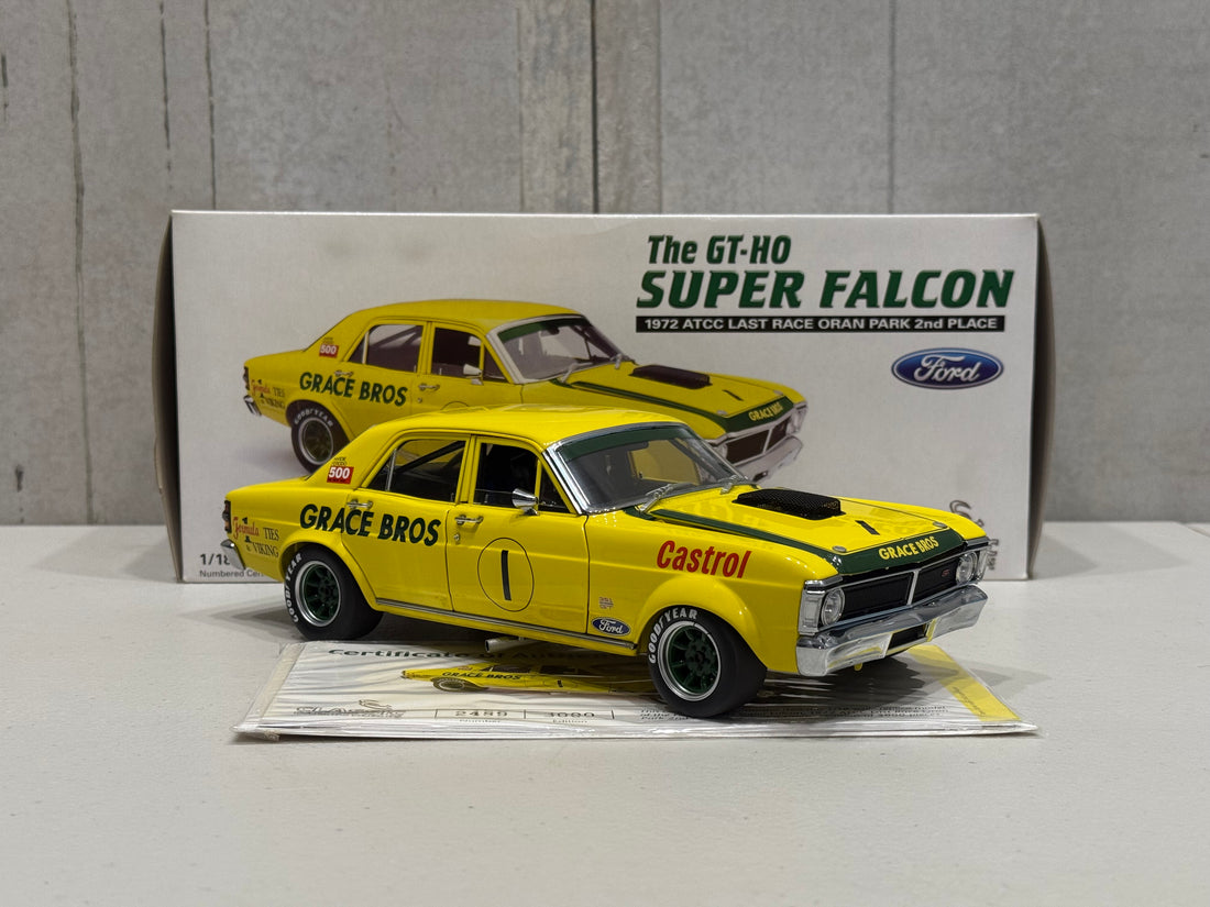 1972 GEOGHEGAN - GRACE BROS ORAN PARK - FORD XY GT-HO SUPER FALCON - 1:18 SCALE DIECAST MODEL
