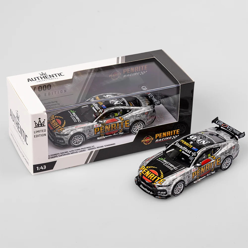 Richie Stanaway - Penrite Racing #26 Ford Mustang GT - 2024 ITM Taupo Super400 Native Livery - 1:43 Scale Diecast Model - Authentic Collectables