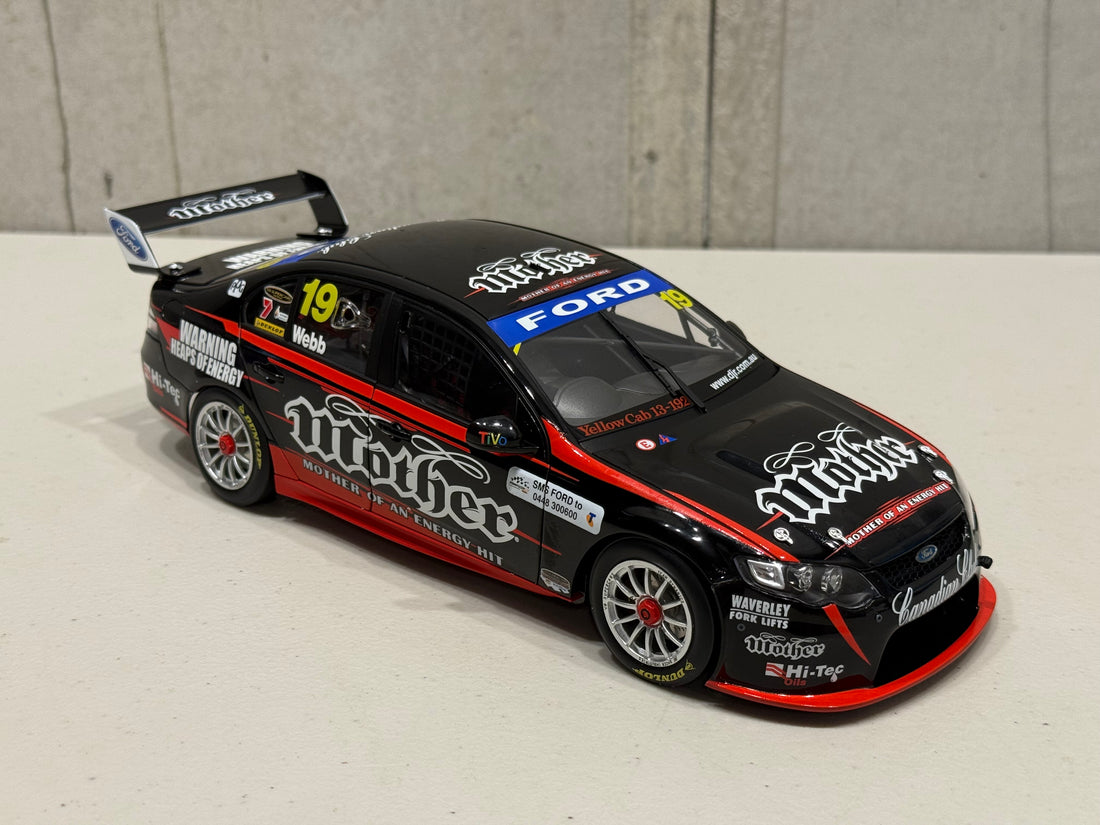 JONATHON WEBB - MOTHER ENERGY RACING 2010 FORD FALCON FG - SYDNEY TELSTRA 500 RACE 25 WINNER - 1:18 SCALE DIECAST MODEL