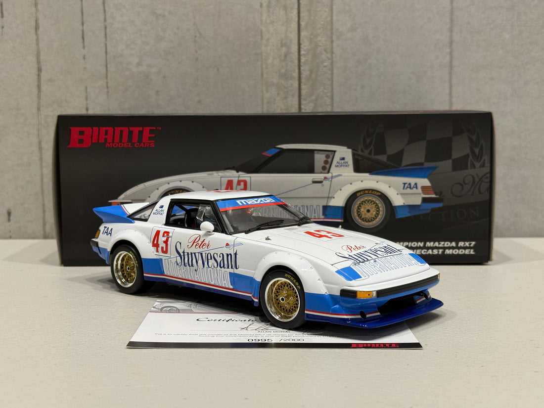 ALLAN MOFFAT 1983 AUSTRALIAN TOURING CAR CHAMPION MAZDA RX7 - 1:18 SCALE DIECAST MODEL - BIANTE