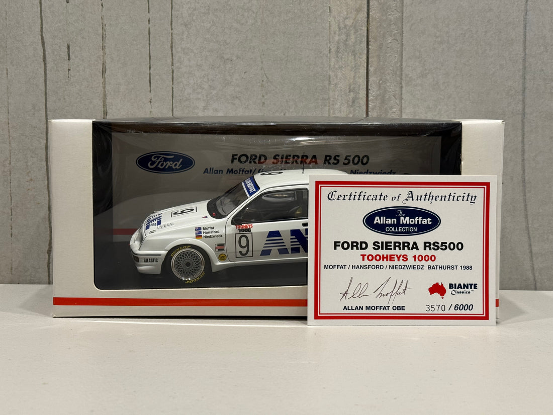 FORD SEIRRA RS500 - TOOHEYS 1000 - MOFFAT/HANSFORD/HIEDZWIEDZ BATHURST 1988 - 1:18 SCALE DIECAST MODEL - AUTOart