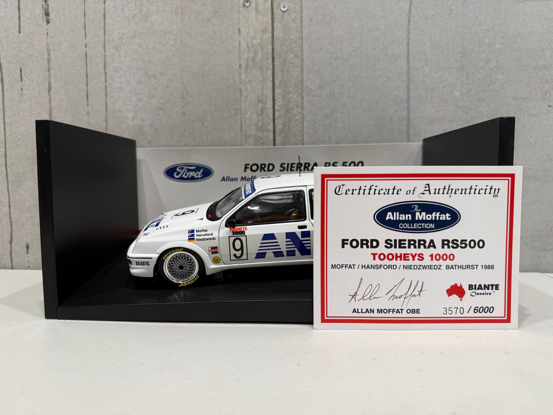 FORD SEIRRA RS500 - TOOHEYS 1000 - MOFFAT/HANSFORD/HIEDZWIEDZ BATHURST 1988 - 1:18 SCALE DIECAST MODEL - AUTOart