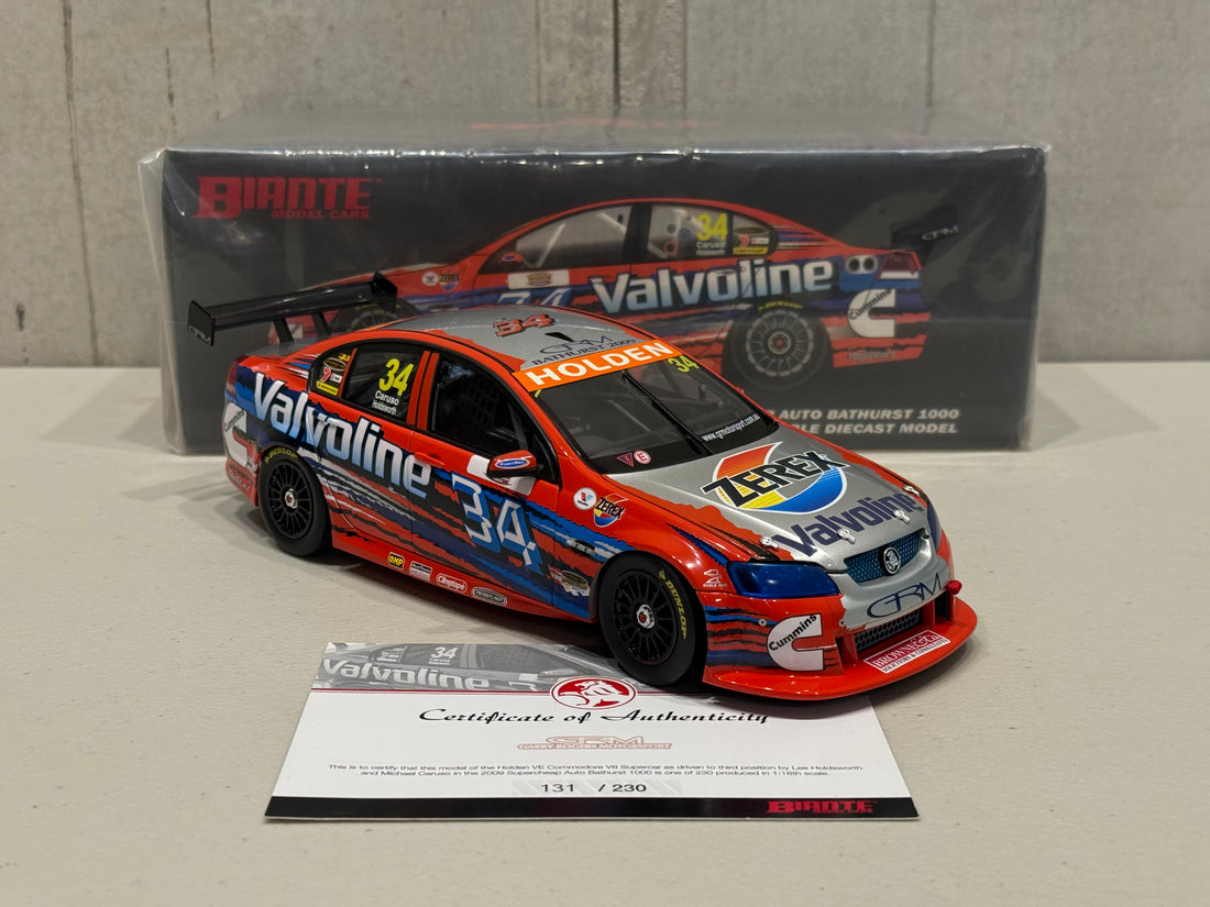 GRM HOLDEN VE COMMODORE- 3RD PLACE - 2009 SUPERCHEAP AUTO BATHURST 1000 - CARUSO/HOLDSWORTH - 1:18 SCALE DIECAST MODEL- BIANTE