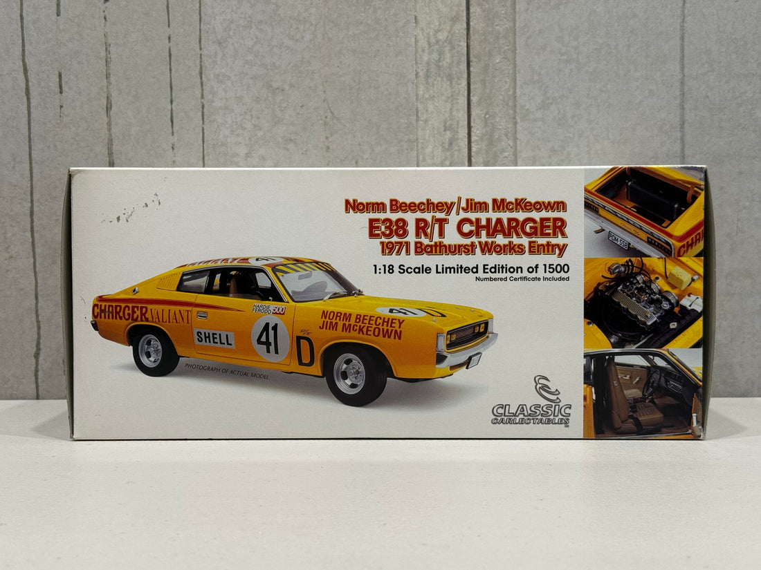 NORM BEECHEY/JIM McKEOWN - E38 R/T CHARGER - 1971 BATHURST WORKS ENTRY - 1:18 SCALE DIECAST MODEL