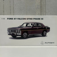 FORD XY FALCON GTHO PHASE III - VINTAGE BURGUNDY/GOLD SIDE STRIPES - 1:18 SCALE DIECAST MODEL - AUTOart