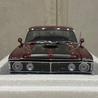 FORD XY FALCON GTHO PHASE III - VINTAGE BURGUNDY/GOLD SIDE STRIPES - 1:18 SCALE DIECAST MODEL - AUTOart