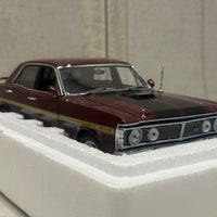 FORD XY FALCON GTHO PHASE III - VINTAGE BURGUNDY/GOLD SIDE STRIPES - 1:18 SCALE DIECAST MODEL - AUTOart