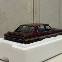 FORD XY FALCON GTHO PHASE III - VINTAGE BURGUNDY/GOLD SIDE STRIPES - 1:18 SCALE DIECAST MODEL - AUTOart