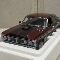FORD XY FALCON GTHO PHASE III - VINTAGE BURGUNDY/GOLD SIDE STRIPES - 1:18 SCALE DIECAST MODEL - AUTOart