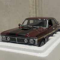 FORD XY FALCON GTHO PHASE III - VINTAGE BURGUNDY/GOLD SIDE STRIPES - 1:18 SCALE DIECAST MODEL - AUTOart