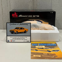 HG MONARO 70 GTS 350 - INDY ORANGE - W/CERTIFICATE - 1:18 SCALE DIECAST MODEL - AUTOart