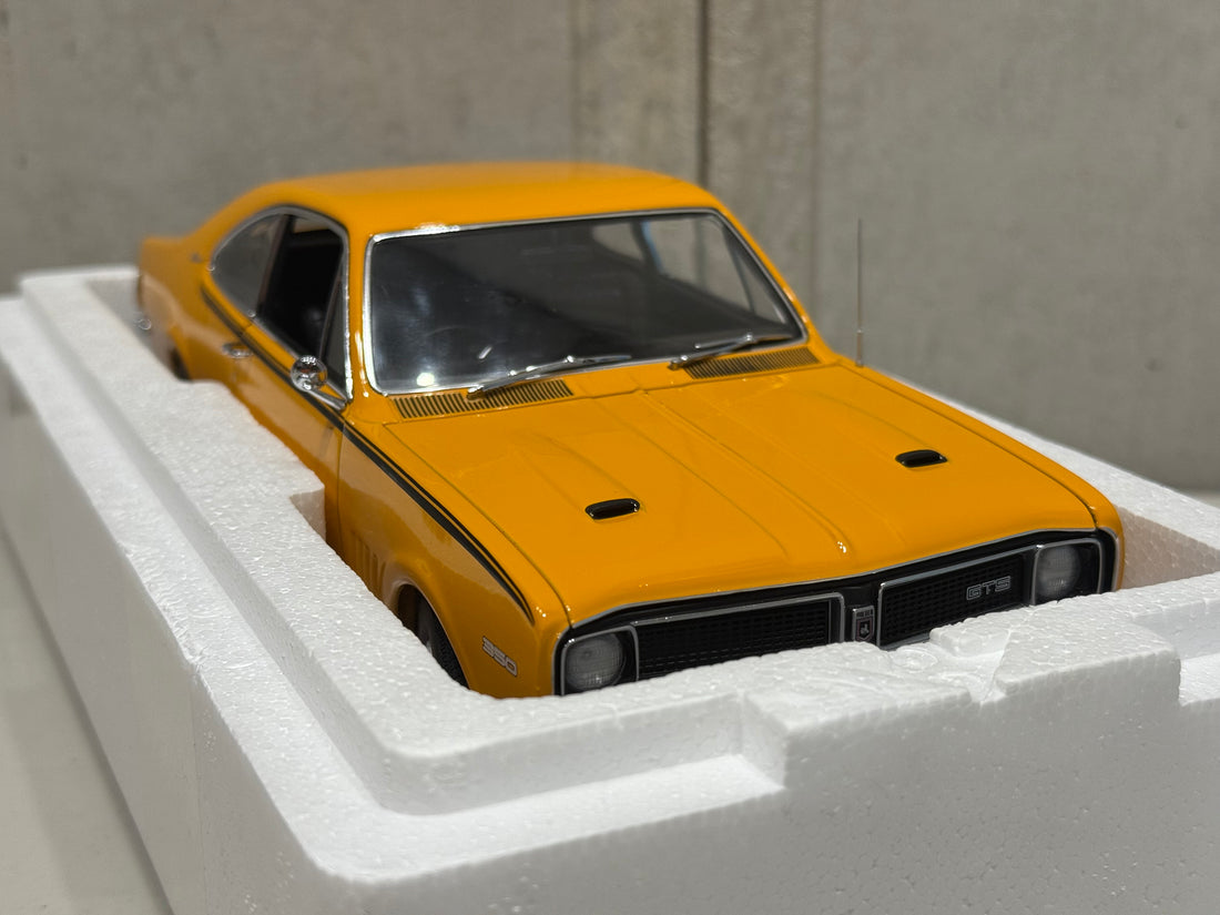 HG MONARO 70 GTS 350 - INDY ORANGE - W/CERTIFICATE - 1:18 SCALE DIECAST MODEL - AUTOart