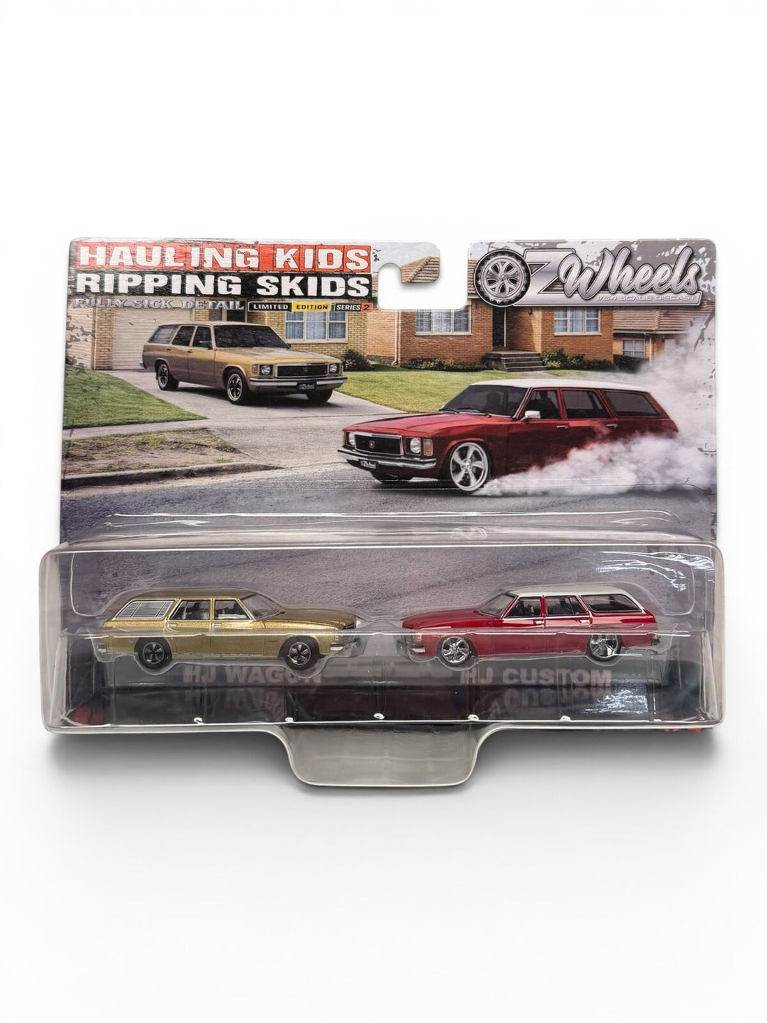 OZ WHEELS - BROWN HJ WAGON & RED HJ CUSTOM - HAULING KIDS & RIPPING SKIDS - 1:64 SCALE TWIN SET