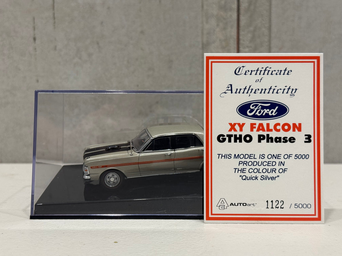 FORD XY GT-HO FALCON PHASE III - QUICK SILVER - 1:43 SCALE DIECAST MODEL - AUTOart