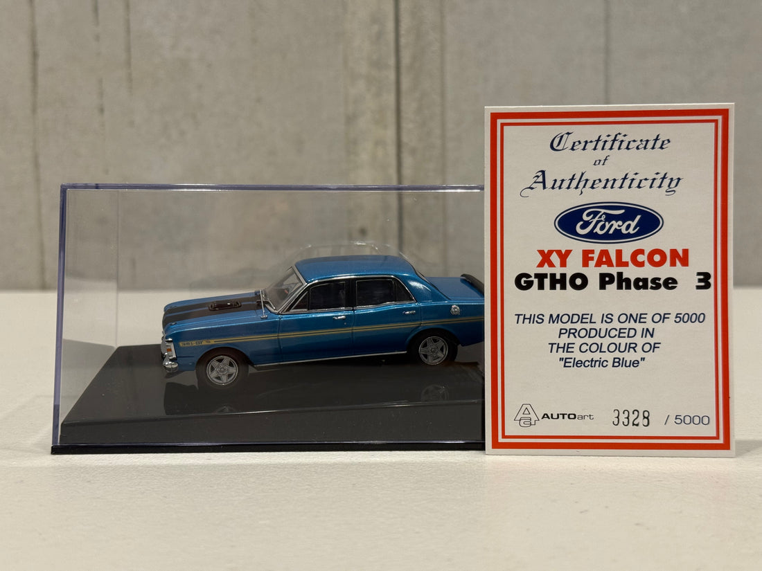 FORD XY GT-HO FALCON PHASE III - ELECTRIC BLUE - 1:43 SCALE DIECAST MODEL - AUTOart