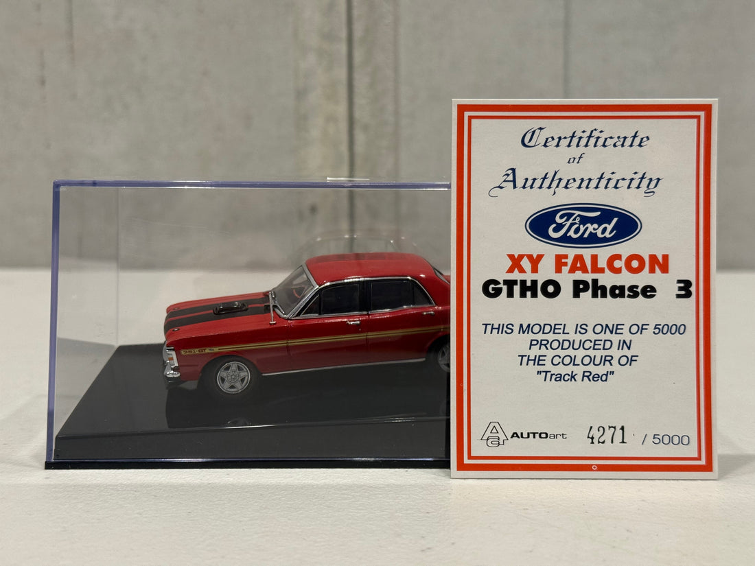 FORD XY GT-HO FALCON PHASE III - TRACK RED - 1:43 SCALE DIECAST MODEL - AUTOart