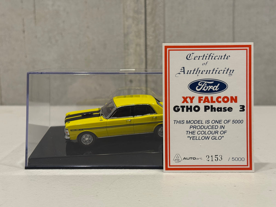 FORD XY GT-HO FALCON PHASE III - YELLOW GLO - 1:43 SCALE DIECAST MODEL - AUTOart