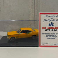 HOLDEN HG MONARO - INDY ORANGE - 1:43 SCALE DIECAST MODEL - AUTOart