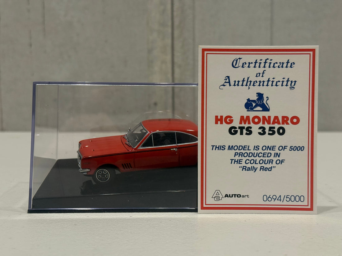 HOLDEN HG MONARO - RALLY RED - 1:43 SCALE DIECAST MODEL - AUTOart
