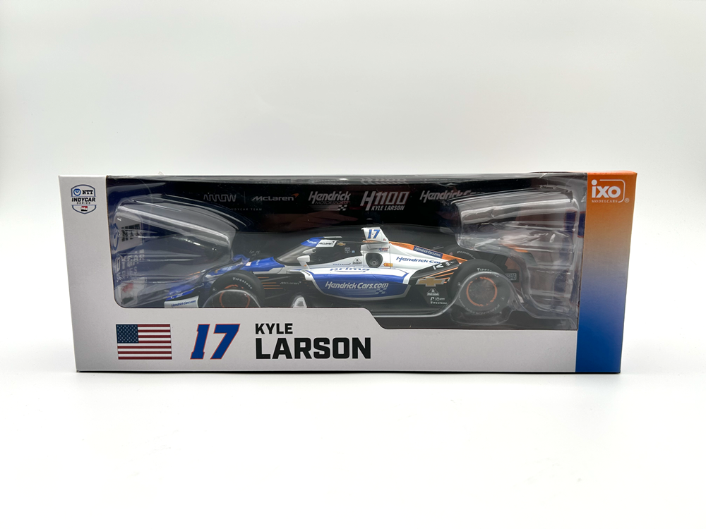Kyle Larson #17 2025 HendrickCars.com - NTT IndyCar Series 1:18 Scale IndyCar Diecast Model - IXO America