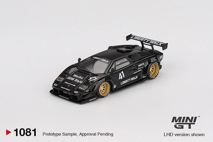 *PRE-ORDER* Lamborghini Countach LB-WORKS Black - 1:64 Scale Diecast Model - MINI GT