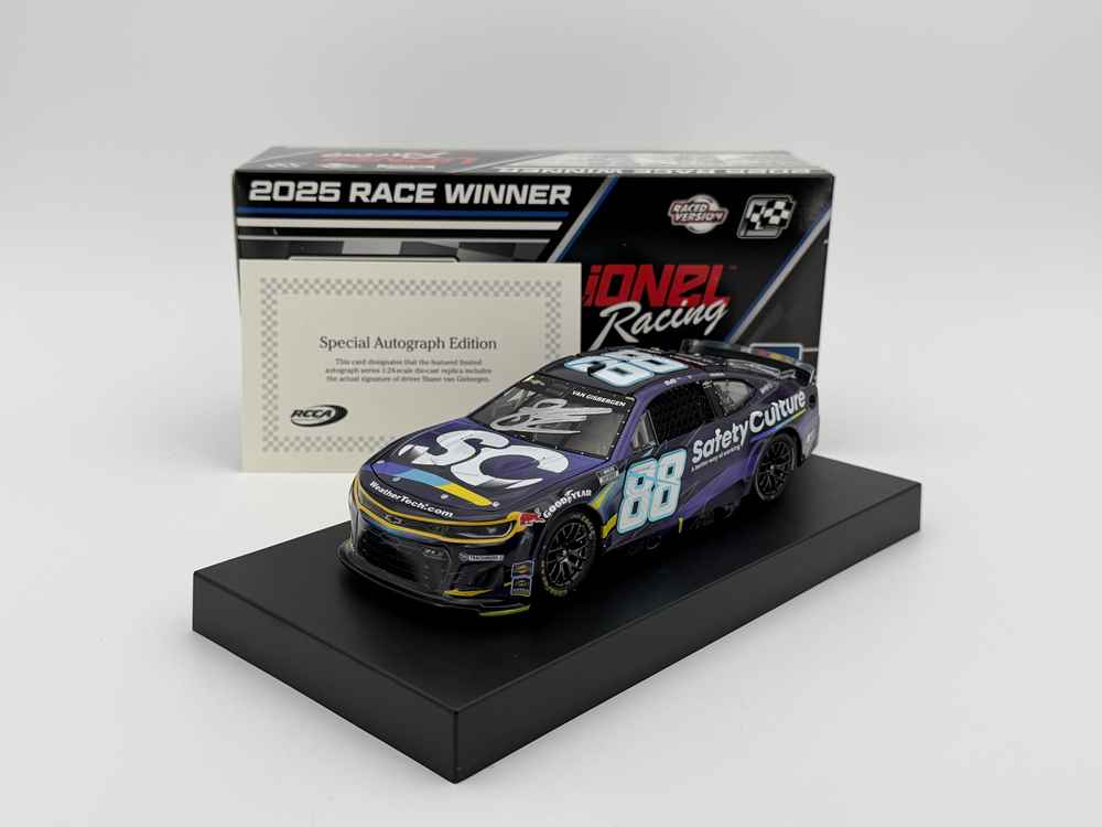 SHANE VAN GISBERGEN 2025 AUTOGRAPHED SAFETY CULTURE MEXICO ROAD COURSE RACED WIN 1:24 ARC DIECAST