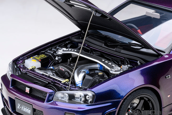 NISSAN SKYLINE GT-R (R34) Z-TUNE - MIDNIGHT PURPLE III - 1:18 SCALE MODEL - AUTOART