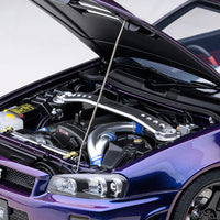 NISSAN SKYLINE GT-R (R34) Z-TUNE - MIDNIGHT PURPLE III - 1:18 SCALE MODEL - AUTOART