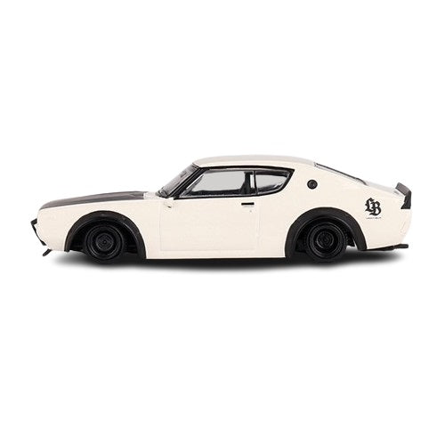 NISSAN SKYLINE “KENMERI” LIBERTY WALK WHITE - 1:64 SCALE DIECAST MODEL - MINI GT
