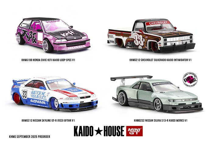 *PRE-ORDER* NISSAN SILVIA S13-R KAIDO WORKS V1 - 1:64 SCALE DIECAST MODEL - MINI GT