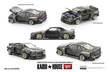 *PRE-ORDER* Nissan Skyline GT-R (R34) Kaido Works GReddy V2 - 1:64 Scale Diecast Model - MINI GT