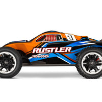 TRAXXAS - RUSTLER - 2WD BRUCHED STADIUM TRUCK - ORANGE - 1:10 SCALE