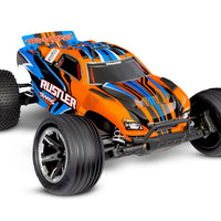 TRAXXAS - RUSTLER - 2WD BRUCHED STADIUM TRUCK - ORANGE - 1:10 SCALE