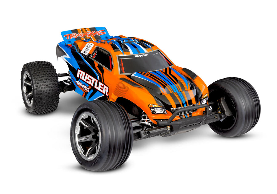 TRAXXAS - RUSTLER - 2WD BRUCHED STADIUM TRUCK - ORANGE - 1:10 SCALE