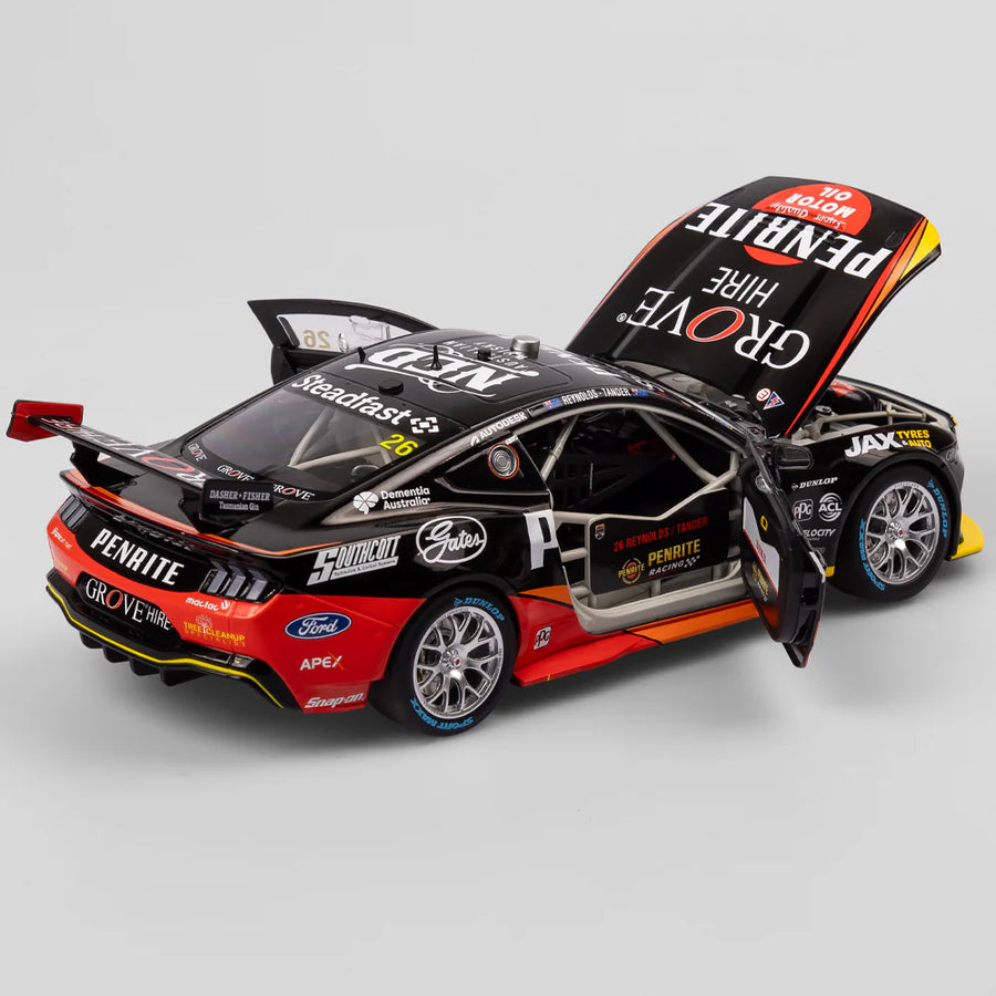 David Reynolds & Garth Tander - Penrite Racing #26 Ford Mustang GT - 2023 Sandown 500 Retro Livery - 1:18 Scale Diecast Model - AUTHENTIC COLLECTABLES